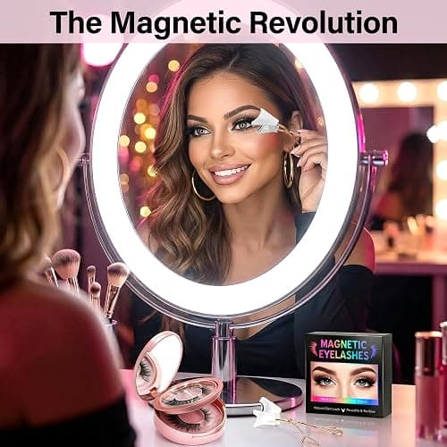 Magnetic Eyelashes with Applicator - Natural Look, No Glue or Eyeliner Needed, Lightweight & Waterproof Reusable False Lashes for Beginners thumbnail 6