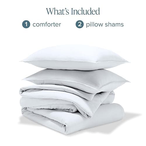 Bare Home Comforter Set - Queen Size - Ultra-Soft - Goose Down Alternative - Premium 1800 Series - All Season Warmth Comforter (Queen, White) thumbnail 4