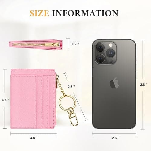 Sodsay Card Case Slim Front Pocket Wallet for Women Credit Card Holder with Keychain thumbnail 7