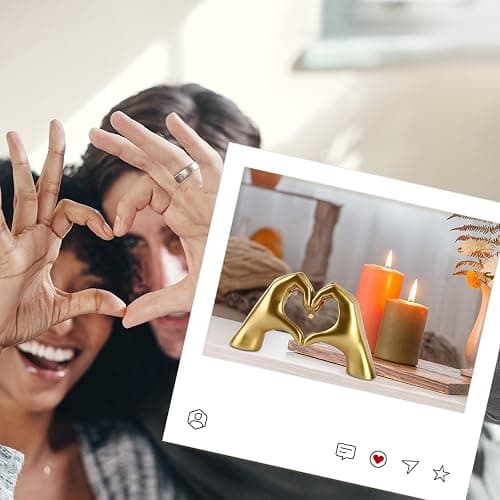 Taylor Lover Merch Gold Heart Hands Sculpture Birthday Decorations Gifts Living Room Bedroom Shelf Desk Coffee Table Accessories Statue Bobo Bathroom Decor Home Décor Accents Women Girls(Small) thumbnail 2