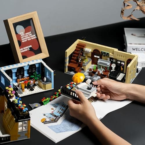 ENJBRICK Flowers City Hotel House Building Kit for Adutls, Creator Building Toy Set with Apartmant and Shops for Girls and Adults 1464 pcs thumbnail 4