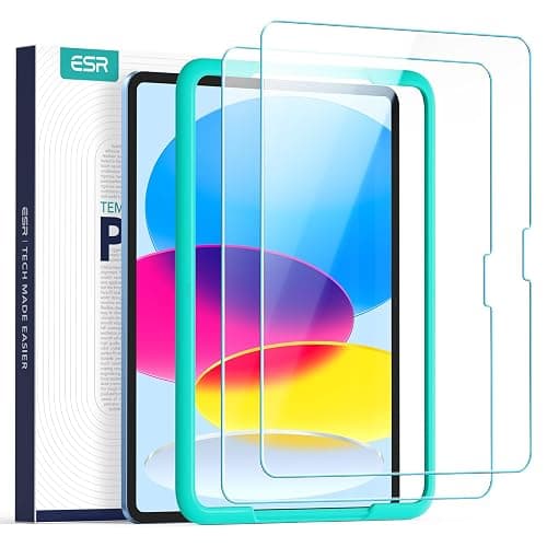 ESR 2 Pack Screen Protector for iPad A16 11th/10th Gen 11/10.9 Inch, 9H | 2025/2022,Tempered Glass with Alignment Frame, Anti-Scratch, Bubble Free, HD Clarity, Apple Pencil Support - Image 1