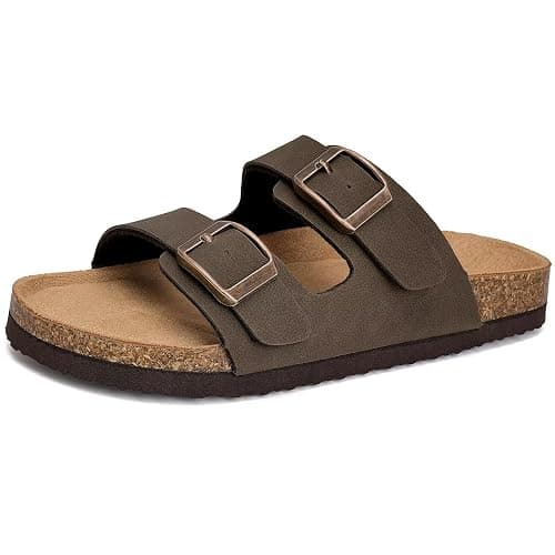 Torotto Kids Sandals Boys Girls Slide Summer Non-slip Cork Glitter Toddler Slippers with Adjustable Straps for Indoor & Outdoor - Image 1