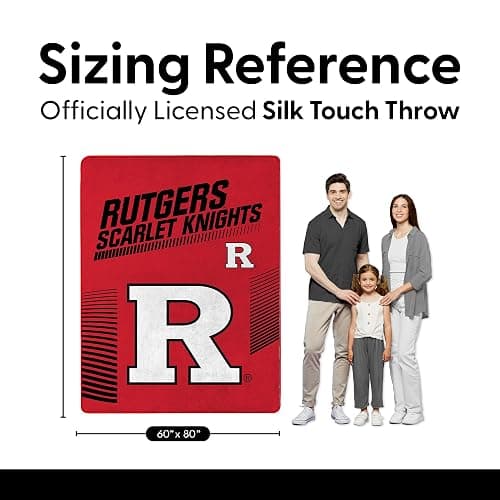 Rutgers Scarlet Knights 60" x 80" NCAA Officially Licensed Bed Blanket – Super Soft Lightweight Fleece Blanket for Game Day, Dorms, Couch, Travel & Tailgating Comfort thumbnail 2