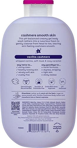 eos Shea Better Cashmere Body Wash, Vanilla Cashmere, Moisturizing, pH Balanced Body Wash, Creamy Gel Formula, Paraben & Phthalate Free, Sensitive Skin, 16 fl oz thumbnail 3