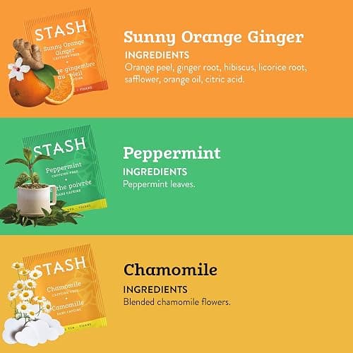 Stash Tea Soothing Herbal Tea 6 Flavor Variety Pack, 6 Boxes With 18-20 Tea Bags Each thumbnail 2