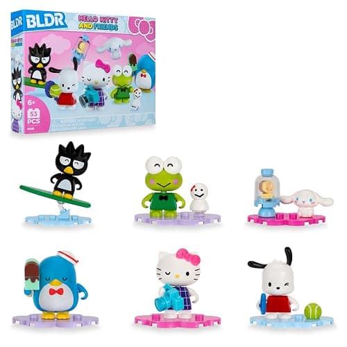 BLDR Hello Kitty and Friends Minifigures 6-Pack - Amazon Exclusive - Hello Kitty, Cinnamoroll, Pochacco, Tuxedosam, Keroppi, & Badtz-Maru - 8+, 0226 - Image 1