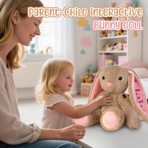 Personalized Bunny Plush for Kids Custom Bunny with Embroidered Name, Stuffed Animal for Toddler 1-3+ Girls Boys Bunnys Plush Toys Personalized Baby Newborn Kids Gifts for First Birthday Easter thumbnail 2