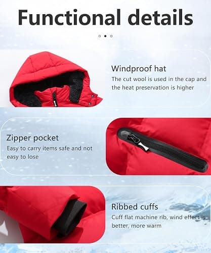 BYLESIN Kids Boy's Winter Coat Fleece Lined Waterproof Jacket Puffy Cotton Coat Thick Hooded Down Outdoor Coats thumbnail 6
