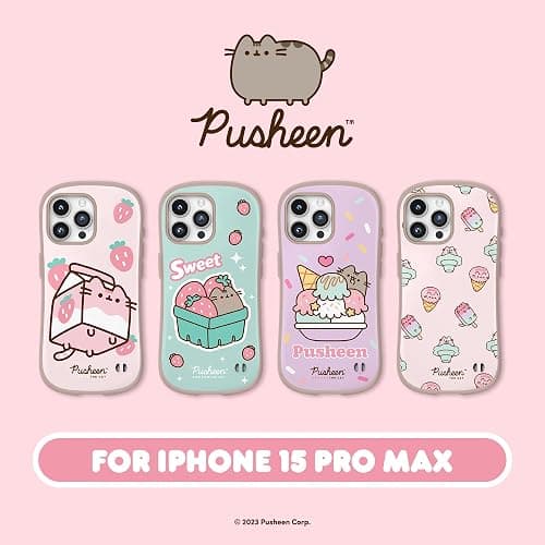 iFace Case for iPhone 15 Pro Max (6.7”) Pusheen First Class Case - Cute Shockproof Dual Layer [Hard Shell + Bumper] Protective Phone Case - Strawberries thumbnail 2