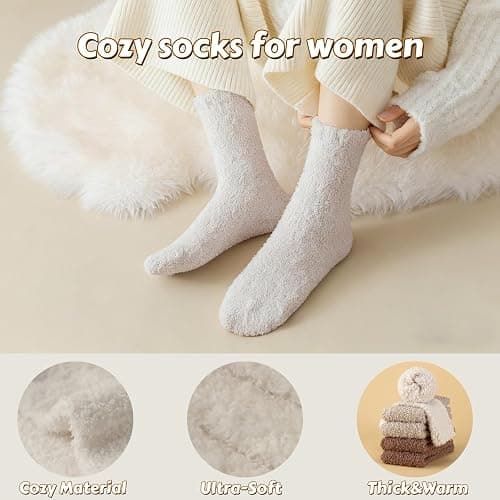 COZYOFFI Cozy Socks for Women Gifts: 3 Pairs Luxe Cloud Fuzzy Socks for Home Sleep thumbnail 3