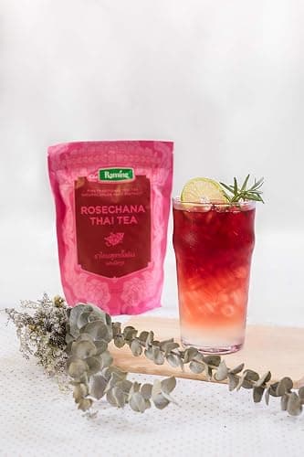 Raming Pink Thai Tea Mix, Rosechana - Dye-Free, 100% Natural Loose Leaf Assam & Beetroot Blend for Thai Iced Tea and Milk Boba Tea - Authentic Original Thailand, 227g (8 oz) thumbnail 3
