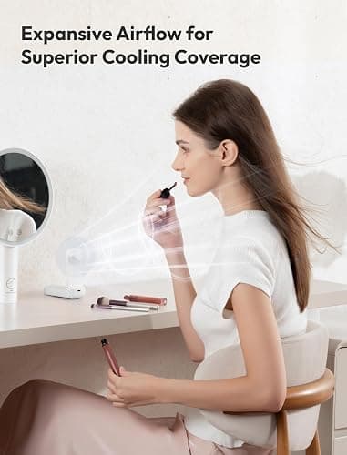 Aecooly Slim Portable Fan, Thin Handheld Fan, USB Rechargeable Mini Personal [24H Max Cooling Time], Battery Powered Small Foldable Pocket for Travel, Summer, Gifts for Women, Girls -White thumbnail 4