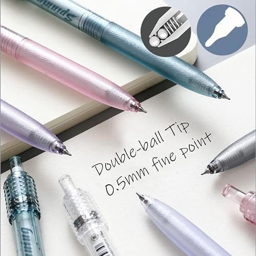Archic Retractable Black Gel Ink Pen Rotary Ballpoint Pens Fine 0.5mm Pack of 6 Colors thumbnail 5