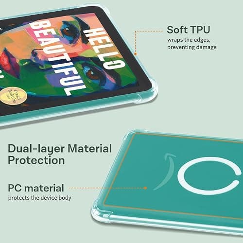 iDLEHANDS Magnetic Clear Case for 7" Kindle Paperwhite 12th Gen 2024 and Kindle Colorsoft - with AirBag Compatible with iPhone MagSafe, for Samsung/Belkin/Anker Wireless Charging Pads, Clear thumbnail 3