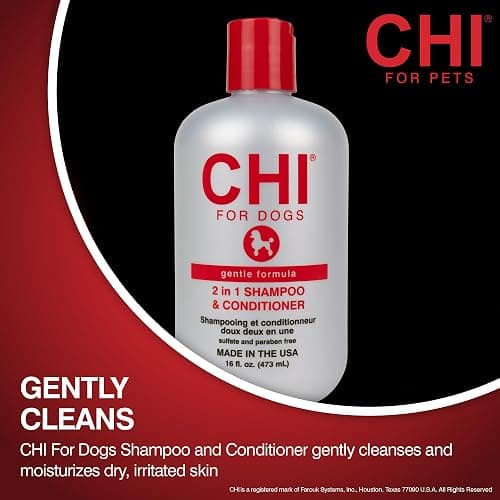 CHI for Dogs Gentle 2-in-1 Shampoo and Conditioner - Softening and Cleansing Formula for Puppies and Adult Dogs - pH Balanced Dog Wash for All Coat Types - 16 Fl Oz thumbnail 4