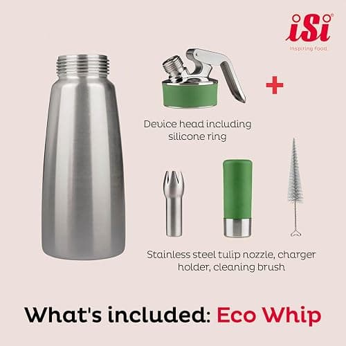 iSi North America Culinary Eco Series Green Whip for Whipped Cream, Foams and Plant-Based Toppings; 1 Pint, Stainless Steel thumbnail 2