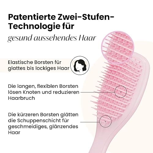 Tangle Teezer Ultimate Detangler Haarbürste, beseitigt Knoten & reduziert Bruch, Mini-Haarbürste für Reisen, kleine Hände & alle Haartypen, Millennial Pink - Millennial Pink thumbnail 2