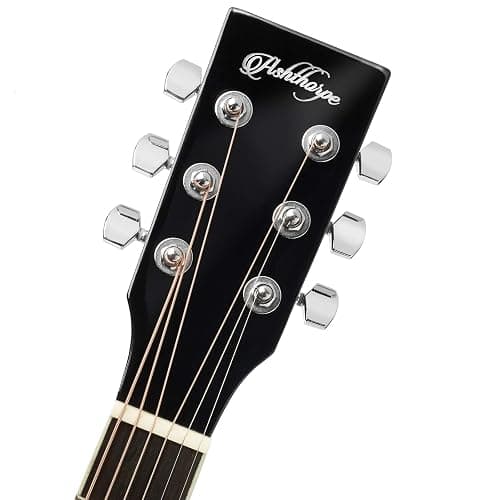 Ashthorpe Full-Size Cutaway Thinline Acoustic-Electric Guitar Package - Premium Tonewoods - Black thumbnail 5