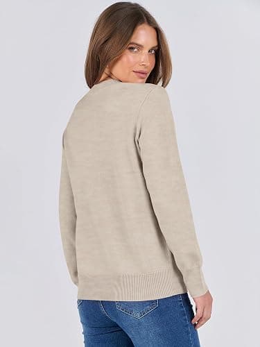 ANRABESS Sweaters for Women Long Sleeve Lightweight Crewneck Soft Basic Knit Loose Fit Pullover Top 2025 Fall Trendy Outfits thumbnail 6