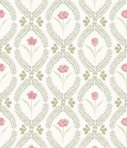 *BOUGHT* Orainege Peel and Stick Wallpaper Floral Wallpaper 16.9in x196.8in Green Pink Leaf Contact Paper Vinyl Waterproof Self Adhesive Boho Botanical Wall Paper for Bedroom Shelf Cabinet Decor - Image 1