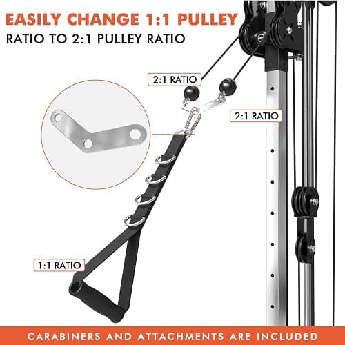 Mikolo Wall Mount Cable Station, Cable Crossover Machine with Dual Pulley System and 18 Adjustable Positions for Home Gym Fitness Equipment thumbnail 3