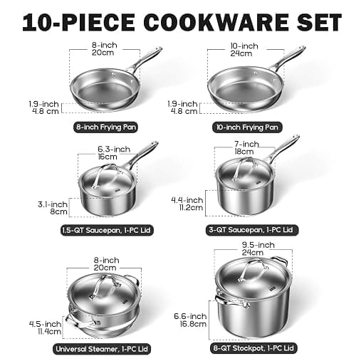 Cooks Standard Stainless Steel Kitchen Cookware Sets 10-Piece thumbnail 2