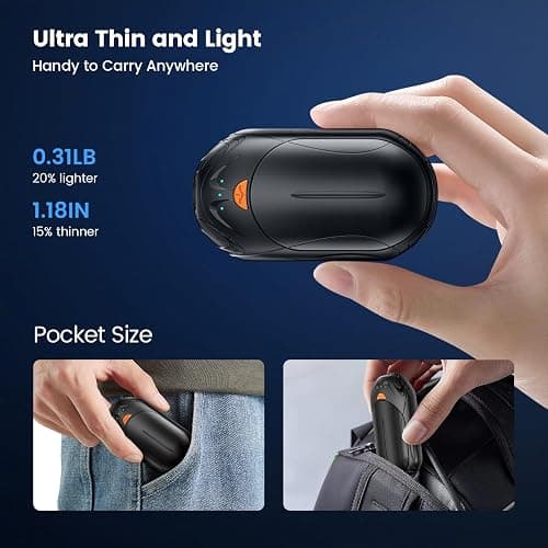 AI Hand Warmers Rechargeable 2 Pack,6000mAh Rechargeable Hand Warmer,20Hrs Long Heating Electric Hand Warmer,Portable Pocket Heater,Pocket Size Hand Warmer, Gifts for Christmas thumbnail 5