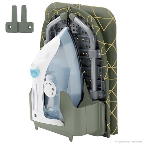 XABITAT Table Top Ironing Board with Wall Mount, D-Crease, Portable Space Saving Mini Laundry Room Iron Board, Foldable Small Ironing Board with Iron Holder, Green - Image 1