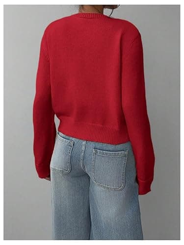 COZYEASE Women's Cropped Button Down Lightweight Cardigan Sweater Knit Y2k Fall Outfits Fashion Clothes 2025 thumbnail 2