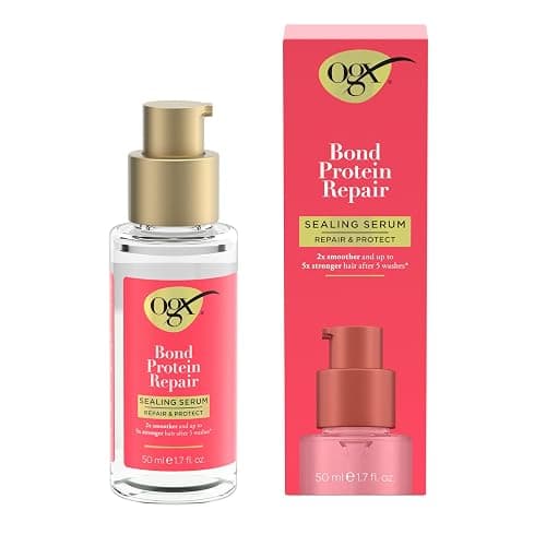 OGX Repair & Protect Bond Protein Repair Sealing Hair Serum, Formulated without Parabens, Frizz Treatment, 1.7 fl. oz thumbnail 2