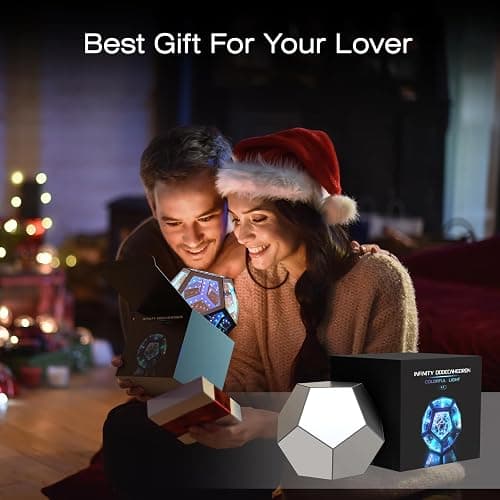 MITO Infinity Mirror Light Dodecahedron, RGBW Cube Light Decor for Gaming | Deep 3D Light Tunnels, Music-Reactive Light Show, 258 Light Effect, Desk Decor, Christmas Birthday Gamer Gift for Teens & Men thumbnail 7