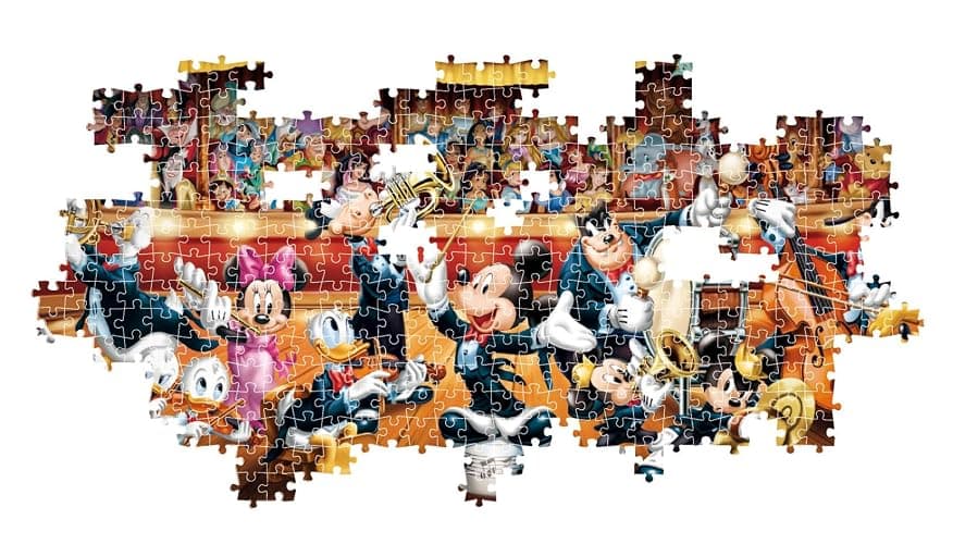Clementoni - Puzzle 1000 Pezzi per Adulti e Ragazzi, Collection Panorama Tema Disney Orchestra, con Poster Incluso, Compact Box, Idea Regalo Made in Italy, 98x33 cm, 37067 thumbnail 7
