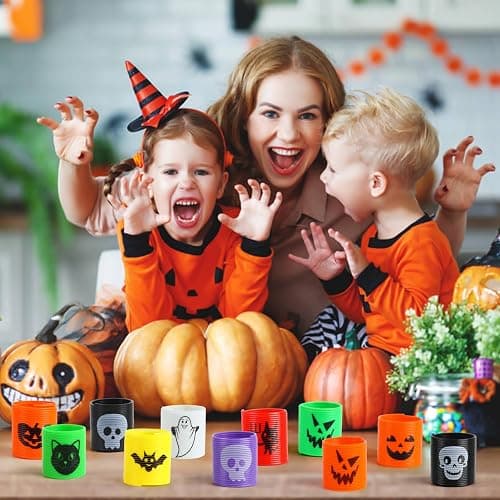 SULOLI Halloween Coil Springs for Kids, 36pcs Assorted Halloween Theme Pattern Spring Toys Party Favors Halloween Treat Bags Gifts thumbnail 7