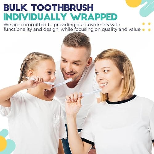 Chengu 200 Pcs Toothbrush Bulk Disposable, Individually Wrapped,White | Disposable Toothbrush for Hotels Donations Guests Adults, Individually Wrapped Tooth Brushes with Soft Bristle, Single Use thumbnail 6