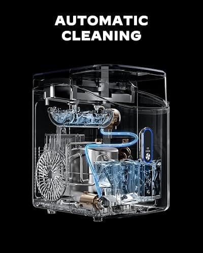 Silonn Nugget Ice Maker Countertop, Pebble Ice Maker with Crushed Ice, One-Click Operation Ice Machine with Self-Cleaning, 33lbs/24H for Home, Kitchen, Office, Blue thumbnail 4