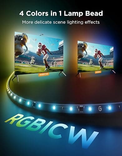 Govee TV Backlight 3 Lite with Fish-Eye Correction Function Sync to 55-65 Inch TVs, 11.8ft RGBICW Wi-Fi LED Strip Lights with Camera, 4 Colors in 1 Lamp Bead, Voice and APP Control, Adapter thumbnail 4