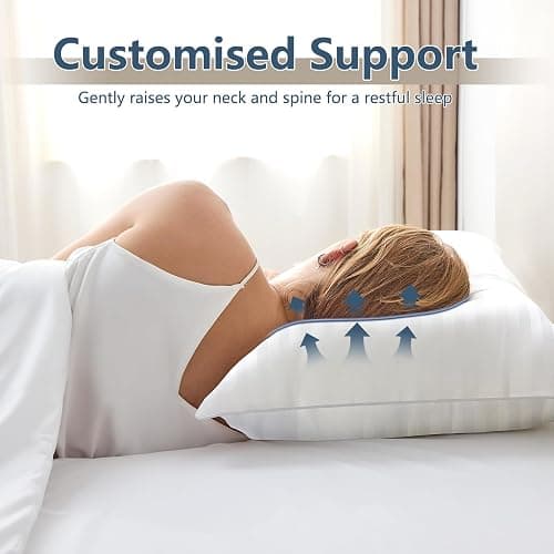 CozyLux Pillows Standard Size Set of 4, Cooling Hotel Quality Bed Pillows with Premium Soft Down Alternative Fill for Side Back and Stomach Sleepers - 4 Pack, Standard, 18x26 Inches thumbnail 8