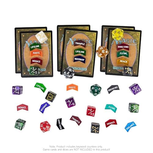 SIXPOINTS 130 Pieces MTG Counter Dice Plus 1 Life Counters Tokens 6 Sided D20 Dice & MTG Counters/Keyword Counters Set Compatible with Magic The Gathering, TCG, Card Games Accessories thumbnail 6