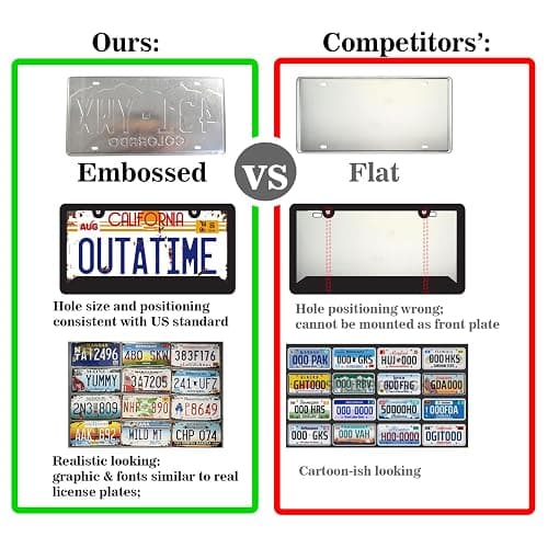 Assorted License Plates, Retro Vintage US States Number Tags, Embossed Vanity Prop Tin Sign for Man Cave Garage DIY, 6X12 inch (6 pcs) thumbnail 6