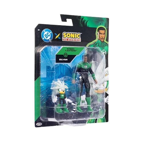DC X Sonic Collectable Action Figure Multipack Pair of Silver as Green Lantern and Green Lantern Himself! Featuring Multiple Points of Articulation for Action-Packed Posing thumbnail 9