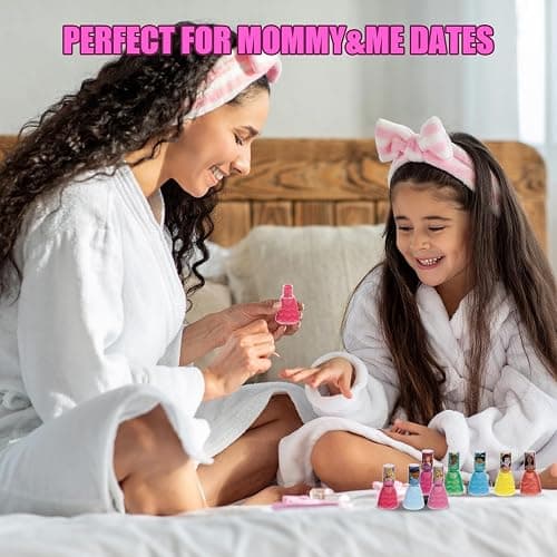 Disney Princess 15 Piece Water-Based Nail Polish with 3 Toe Spacers, Quick Dry, Peel Off, Gift Kit Set for Kids Girls, Ages 3 by Townley Girl thumbnail 7