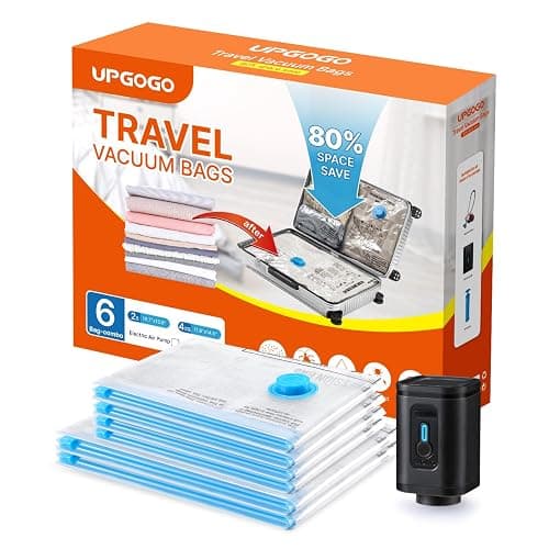 UPGOGO Travel Vacuum Bags Combo 6 Pack - Space Saver Vacuum Storage Bags for Clothing and Luggage - Image 1