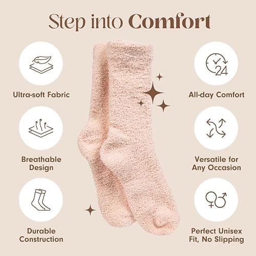 Unboxme Gifts Warm & Cozy Ultra-Luxe Cloud Fuzzy Socks, Gifts for Women | Plush, Breathable Soft Slipper Socks for Women - Comfy Sleep Socks for Self Care, Birthday Gifts thumbnail 4