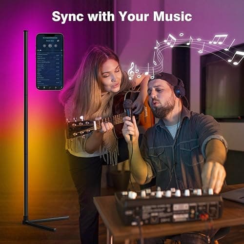 RIYO LED Corner Lamp, RGB Corner Floor Lamp with APP and Remote Control, 16 Million Colors & 68+ Scene Color Changing Ambience Light with Music Sync for Living Room, Bedroom, Gaming Room thumbnail 5