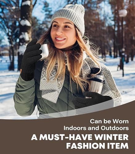 Winter Gloves for Men Women-Warm TouchScreen Cold Weather Gloves,Wool Knit Thermal Adults Gloves for Driving Texting thumbnail 7