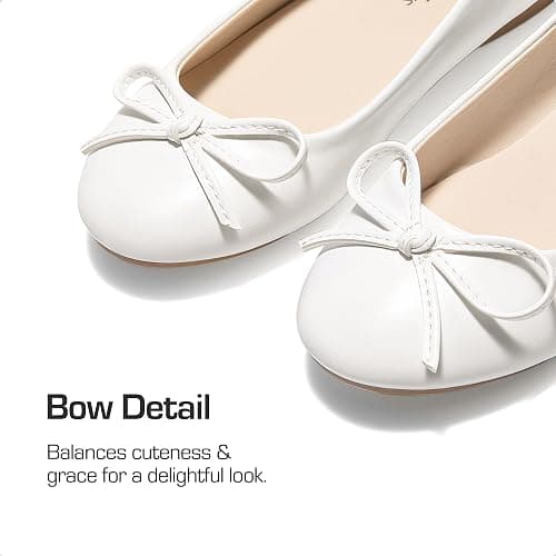 Dream Pairs Girls Dress Shoes Ballet Flats Slip-on Fashion Bow Flower Girl Shoes for Wedding, School, Party, Birthday thumbnail 2