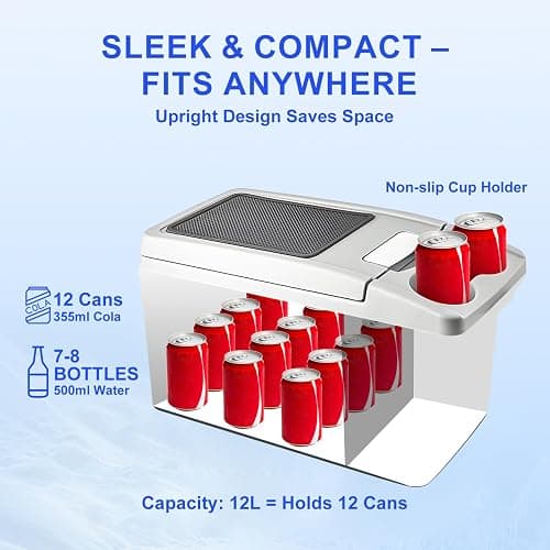 Newmkr 11L/Quart Electric Cooler & Warmer - Portable Car Refrigerator 12 Volt DC Car Fridge with Dual-Temp Control (41°F~149°F) Car Fridge 12V Refrigerator for Camping, Travel & Road Trips,RV, Boat thumbnail 4