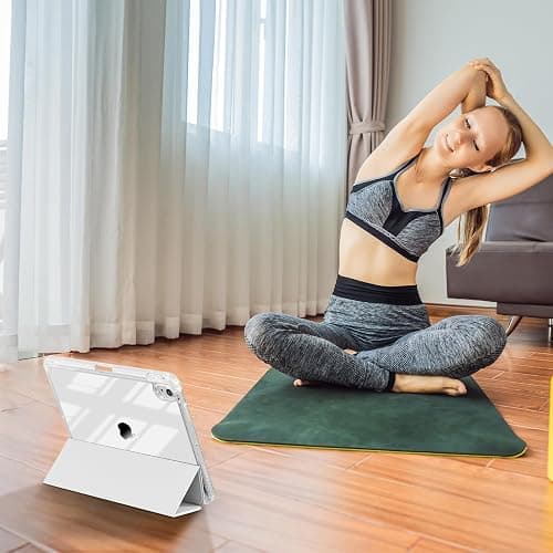 ipad 11/10th generation case (white/clear) with a apple pencil holder thumbnail 9