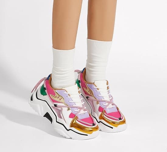 LUCKY STEP Women's Platform Colorful Fashion Sneakers Retro Colorblock Stylish Cute Chunky Dad Walking Shoes thumbnail 7